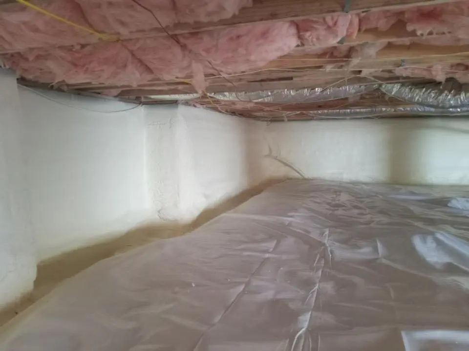Crawl space encapsulation with closed-cell spray foam for Attic Insulation in Alvin
